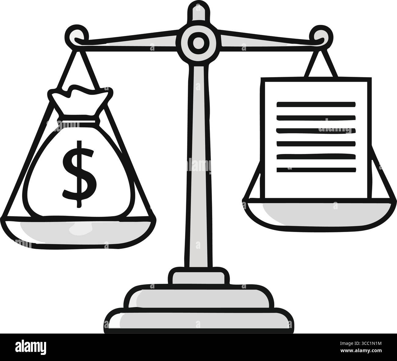 Financial Legal Balance Scale Icon. Graphic showing monetary value ...