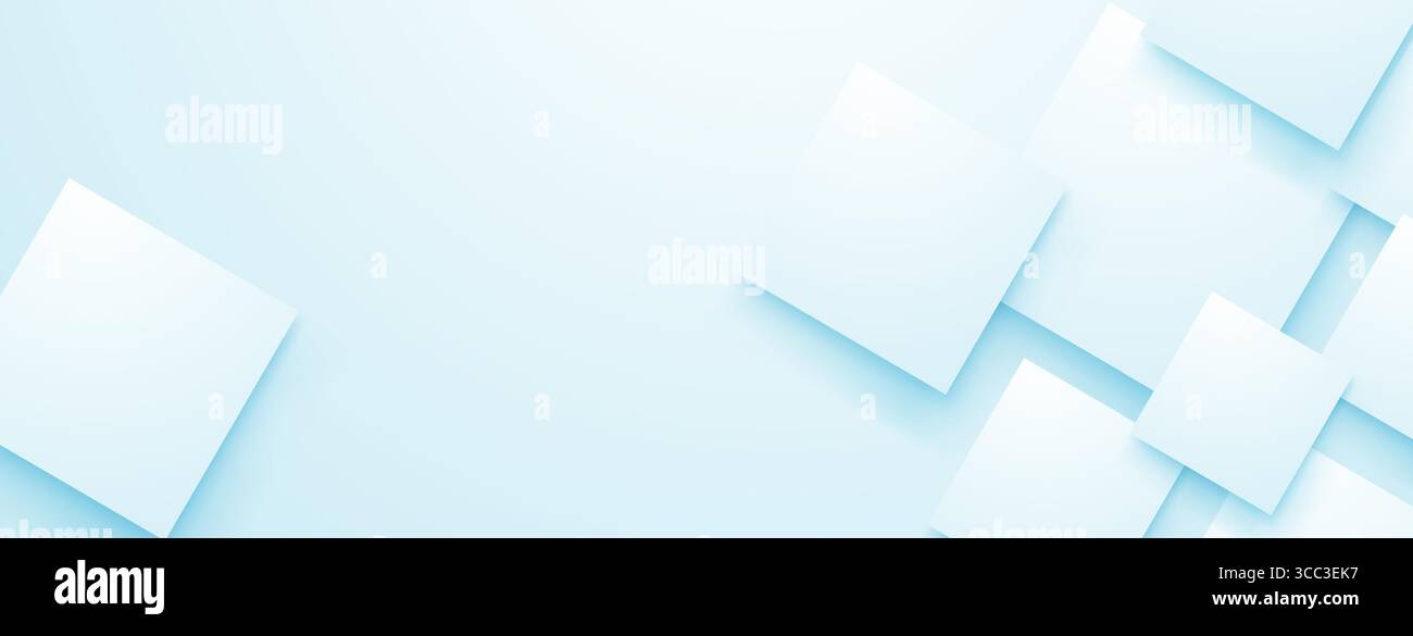 Pale blue background with layered white and light blue squares. Stock Vector