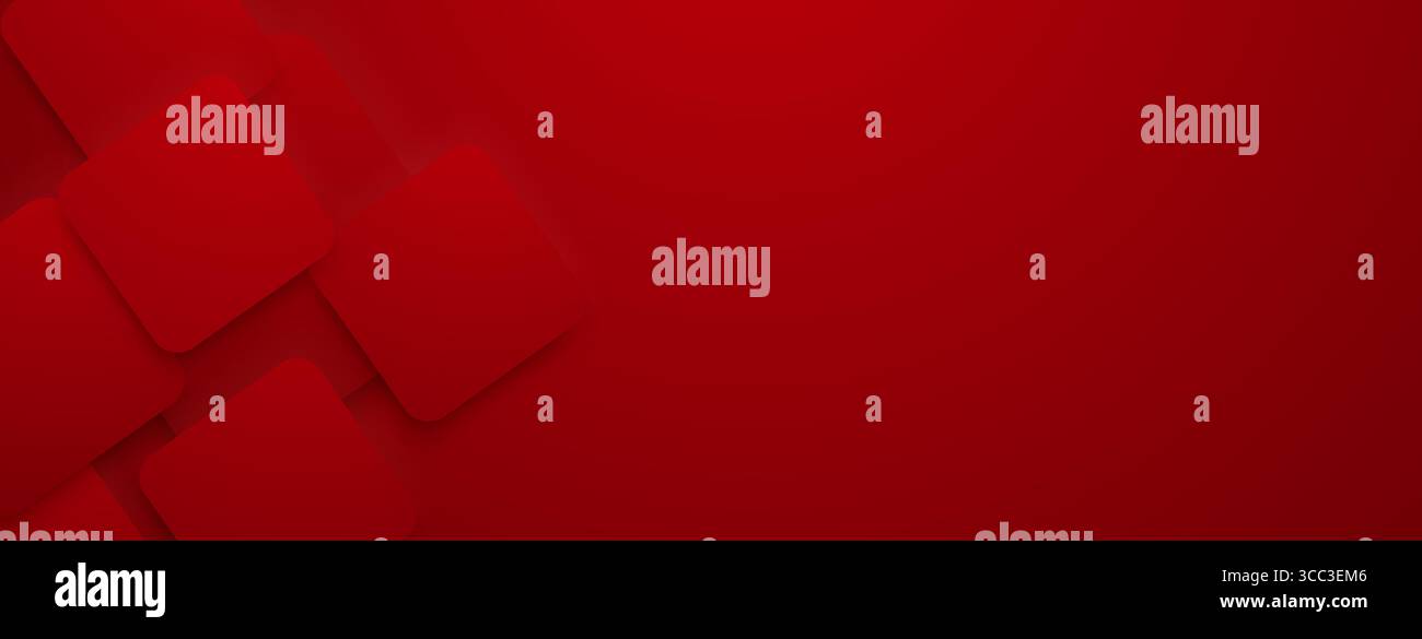 Rounded squares overlap, creating depth and texture on a red background. Stock Vector
