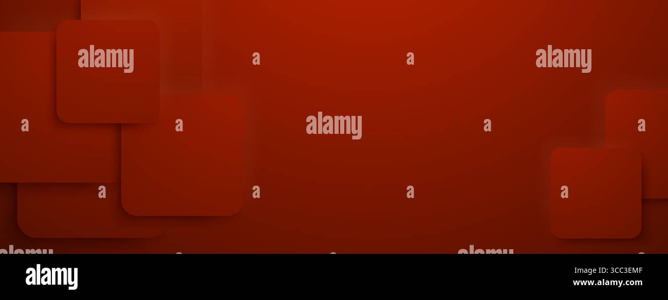 Red abstract background with overlapping rectangles and subtle shadow effects creating depth. Stock Vector