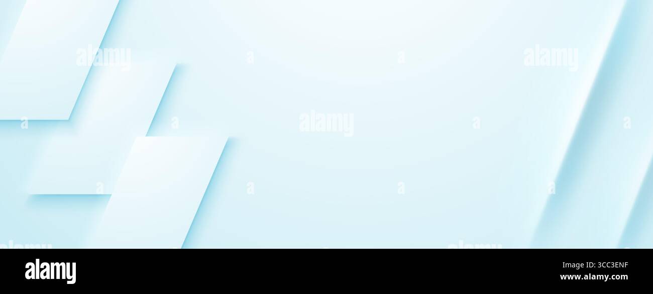 Soft light blue background with layered white rectangles, creating depth. Stock Vector