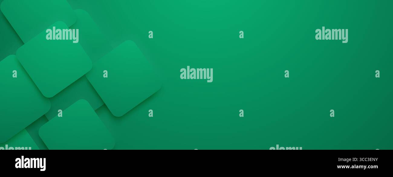 Green abstract background with layered rounded rectangles, subtle shading creates depth. Stock Vector