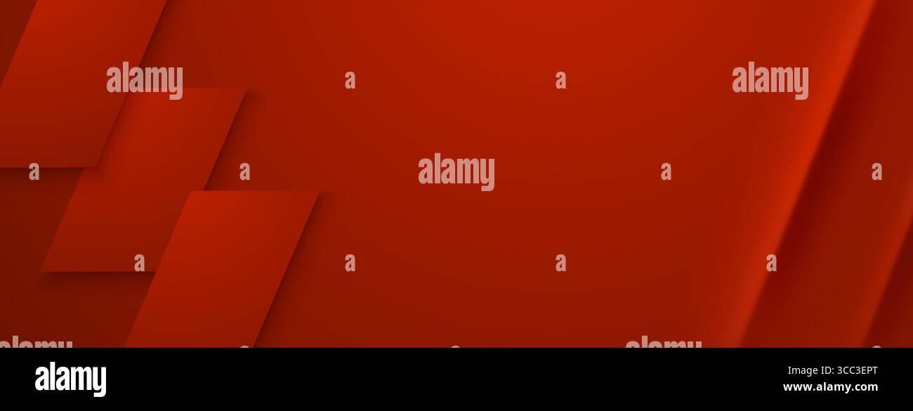 Red rectangles overlap, creating depth and dimension, forming an abstract background. Stock Vector