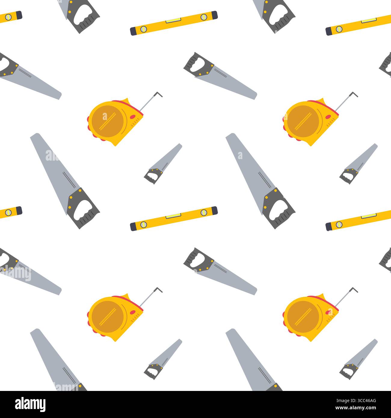 Crafting tools in a creative pattern displayed against a white background Stock Vector