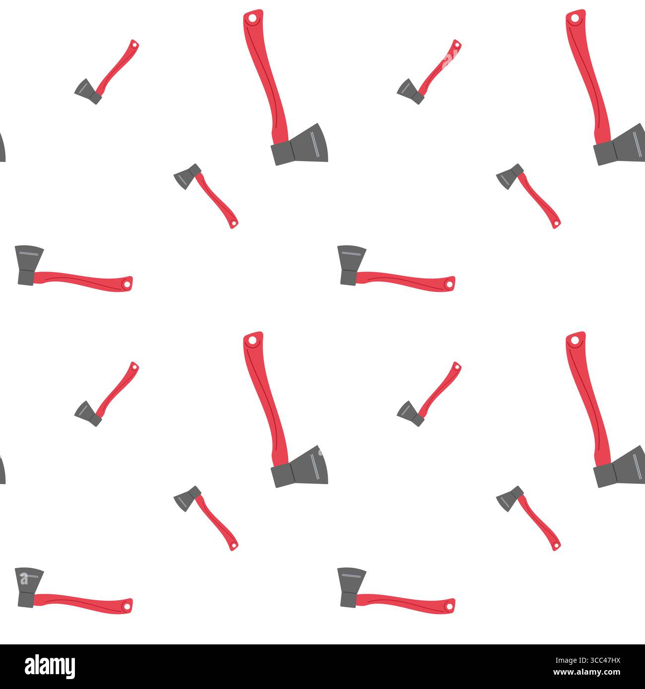 Pattern featuring various axes on a white background for a vibrant design Stock Vector