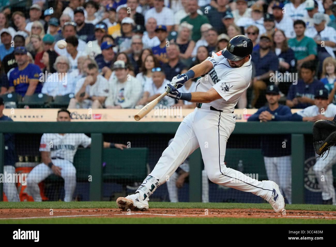 Seattle Mariners' Cal Raleigh hits a solo home run against the Tampa ...