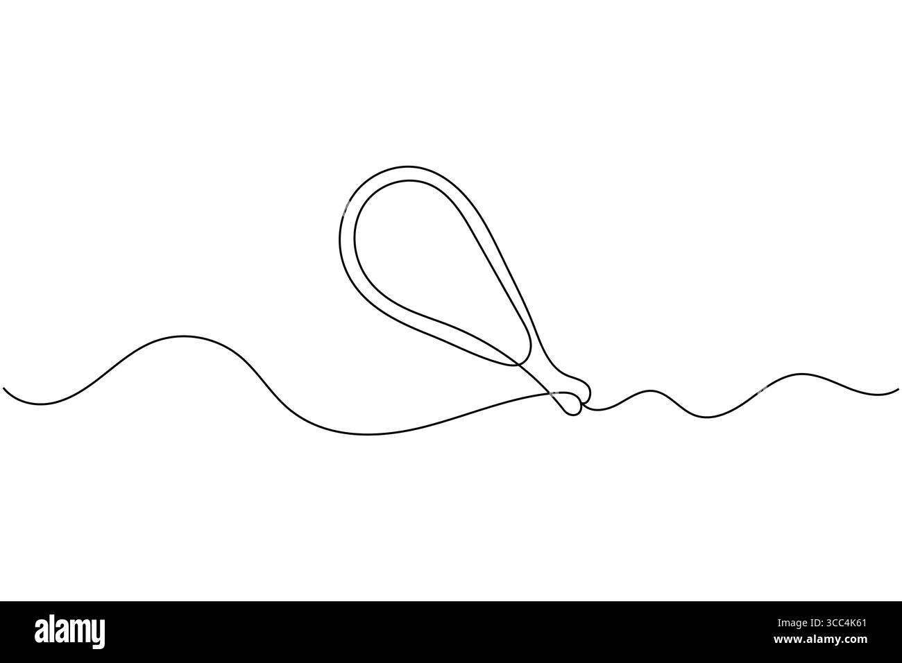 Minimalist one line drawing of fried chicken outline art design on white background for food concept Stock Vector