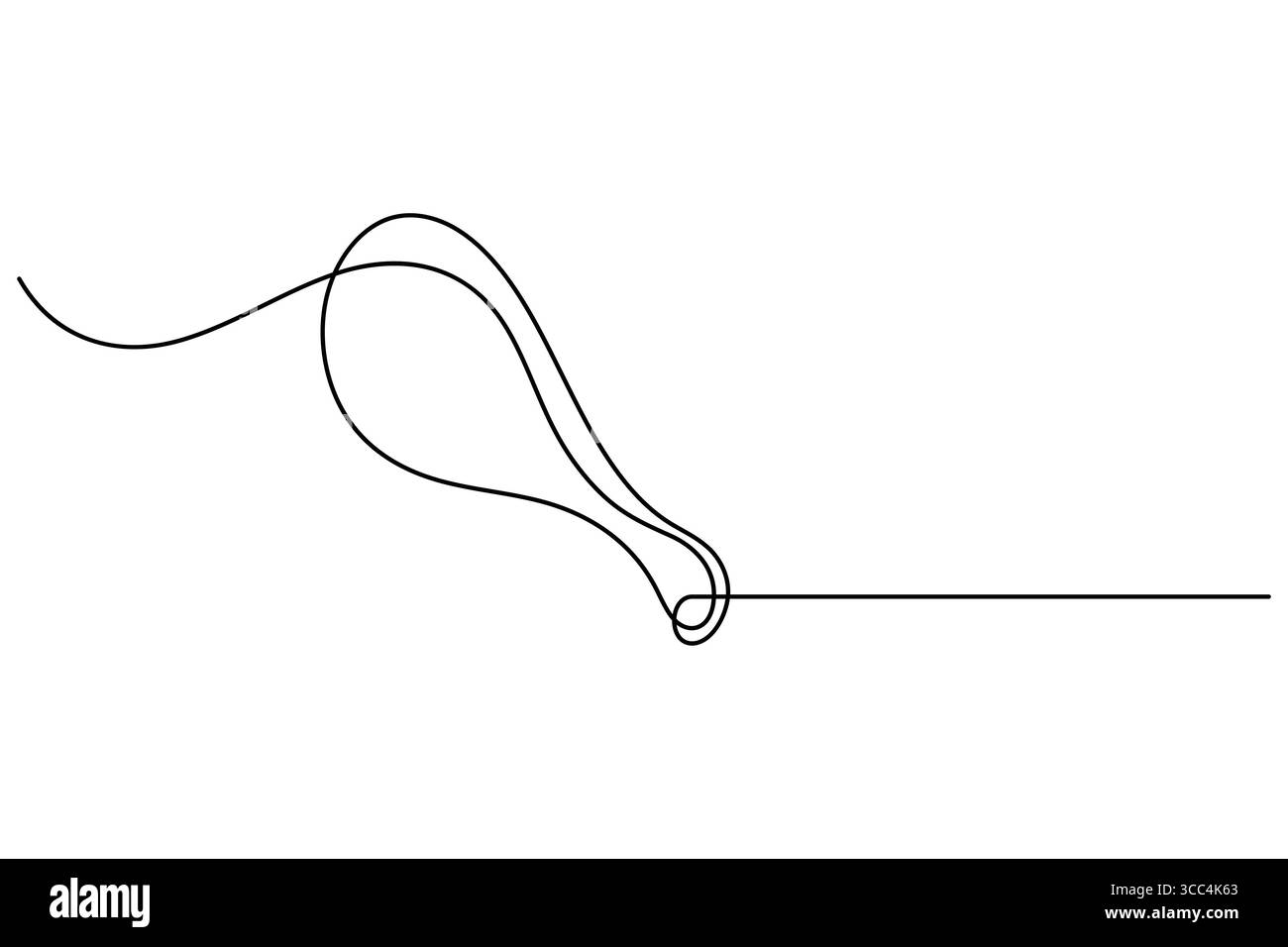 Minimalist one line drawing of fried chicken outline art design on white background for food concept Stock Vector