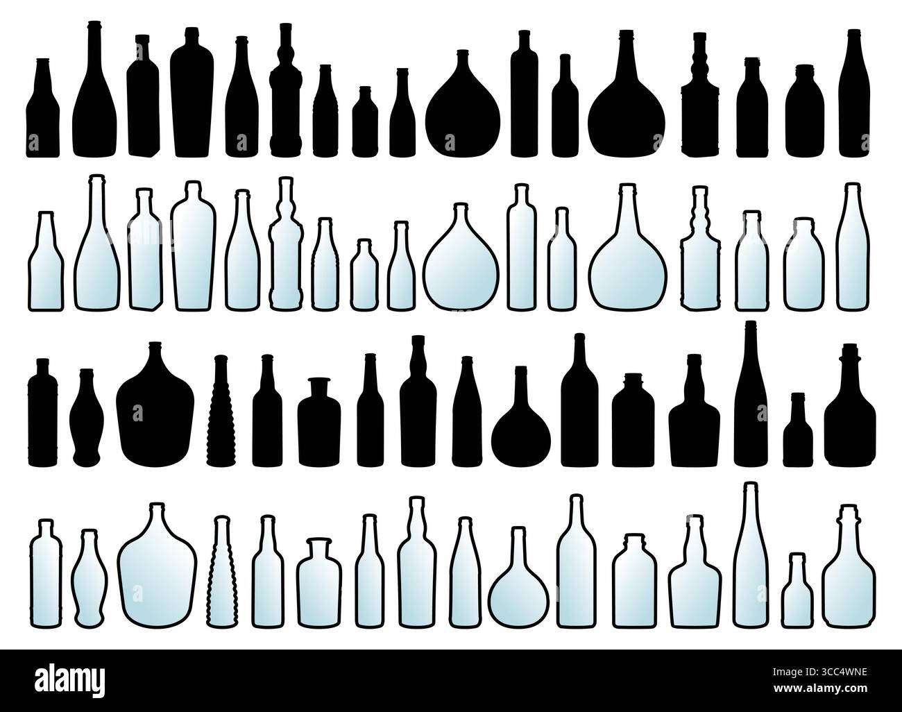 Set bottles whiskey vodka Stock Vector Images Alamy