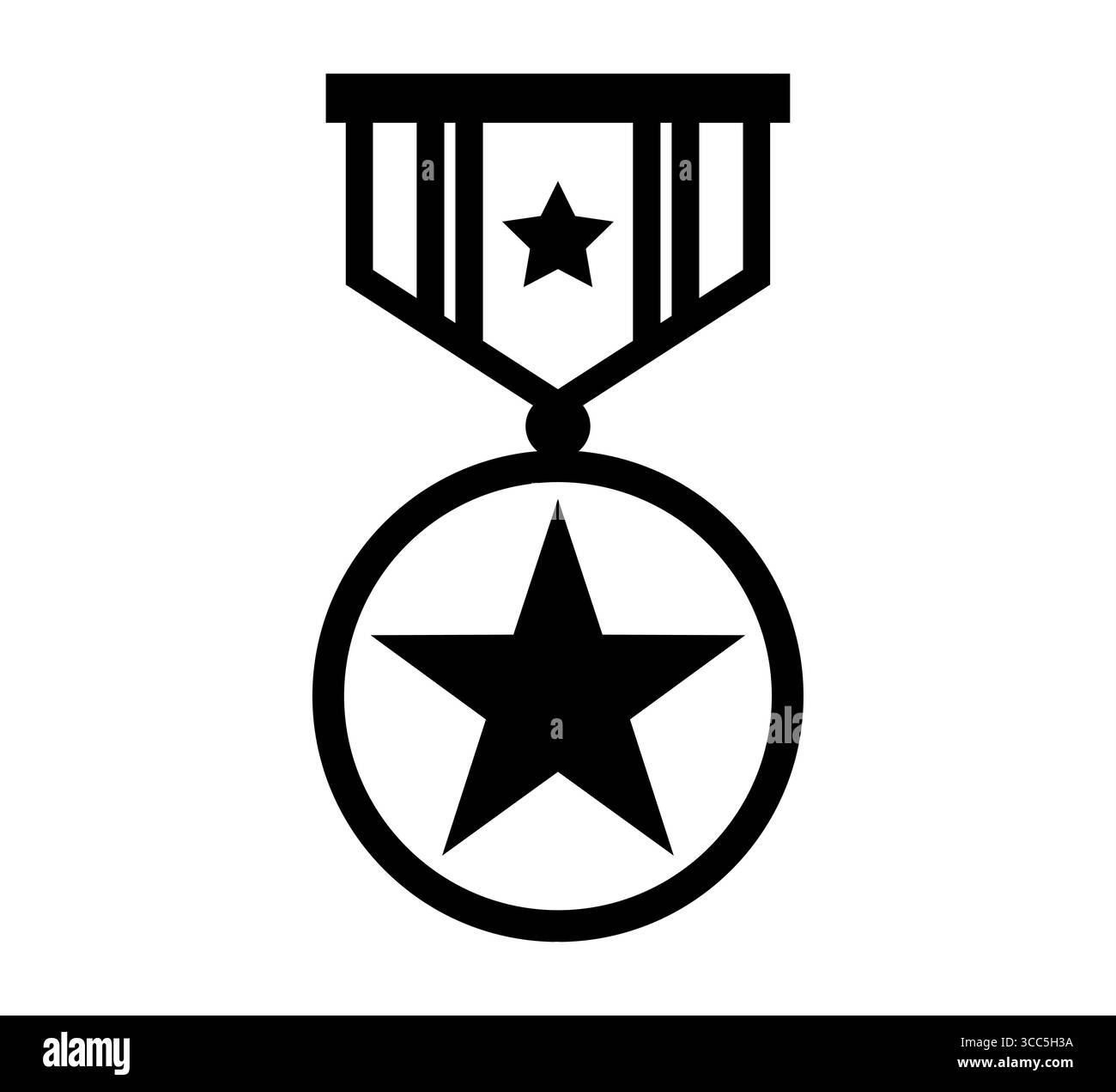 black icon military medal flat illustration Stock Vector Image & Art ...