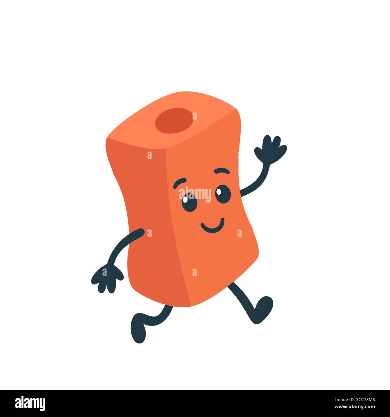 Cute cartoon pencil sharpener character, flat vector illustration Stock Vector