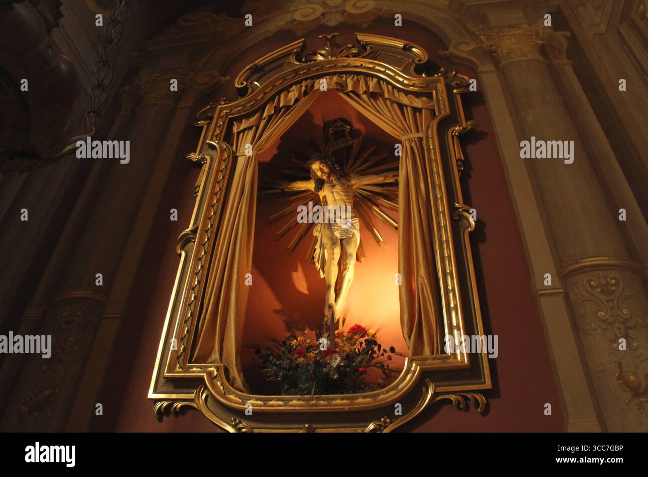 Interior of the Church of Santa Maria Maddalena in Porretta Terme ...