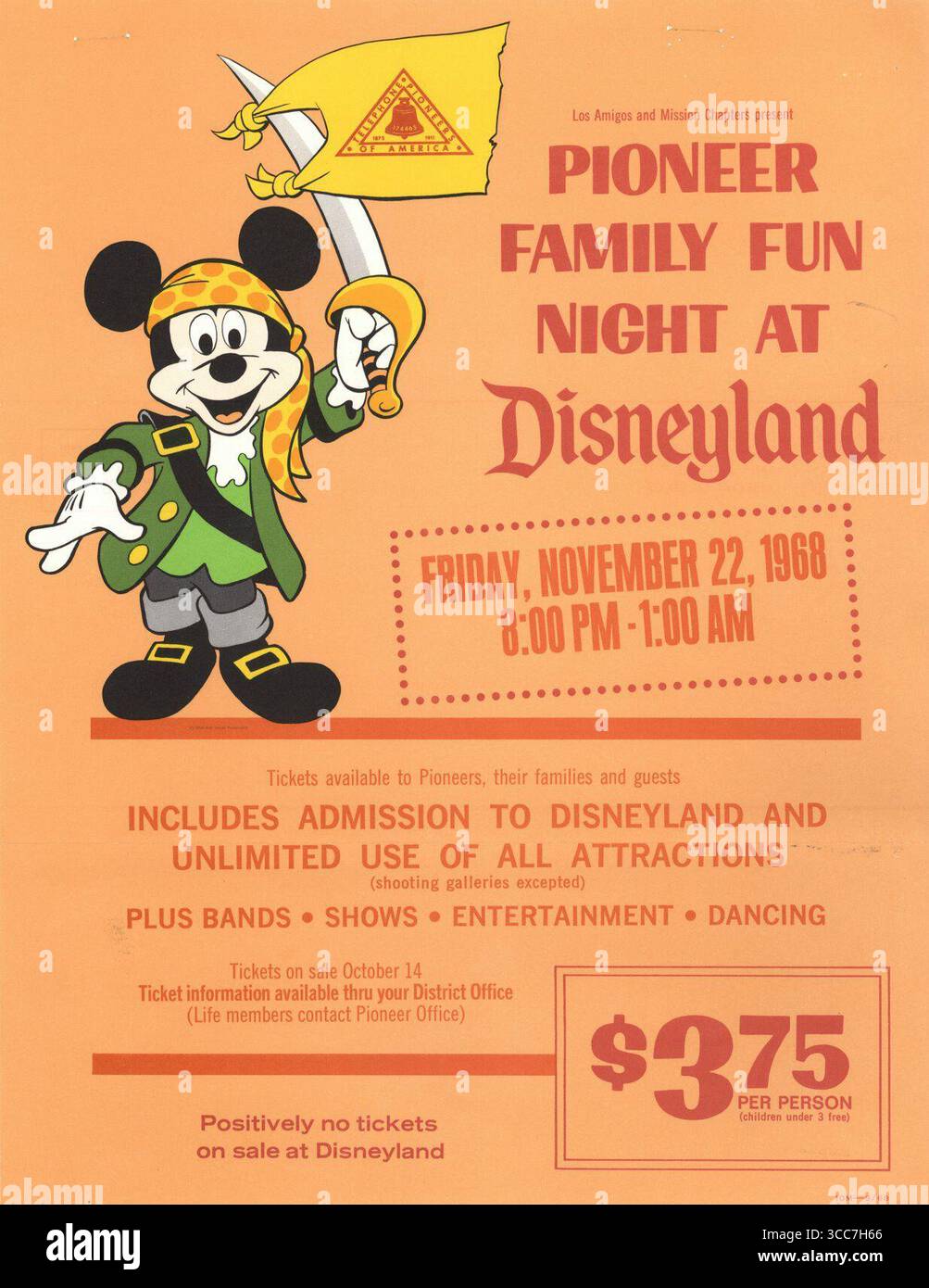 1968 November 22, Pioneer fun night at Disneyland Stock Photo