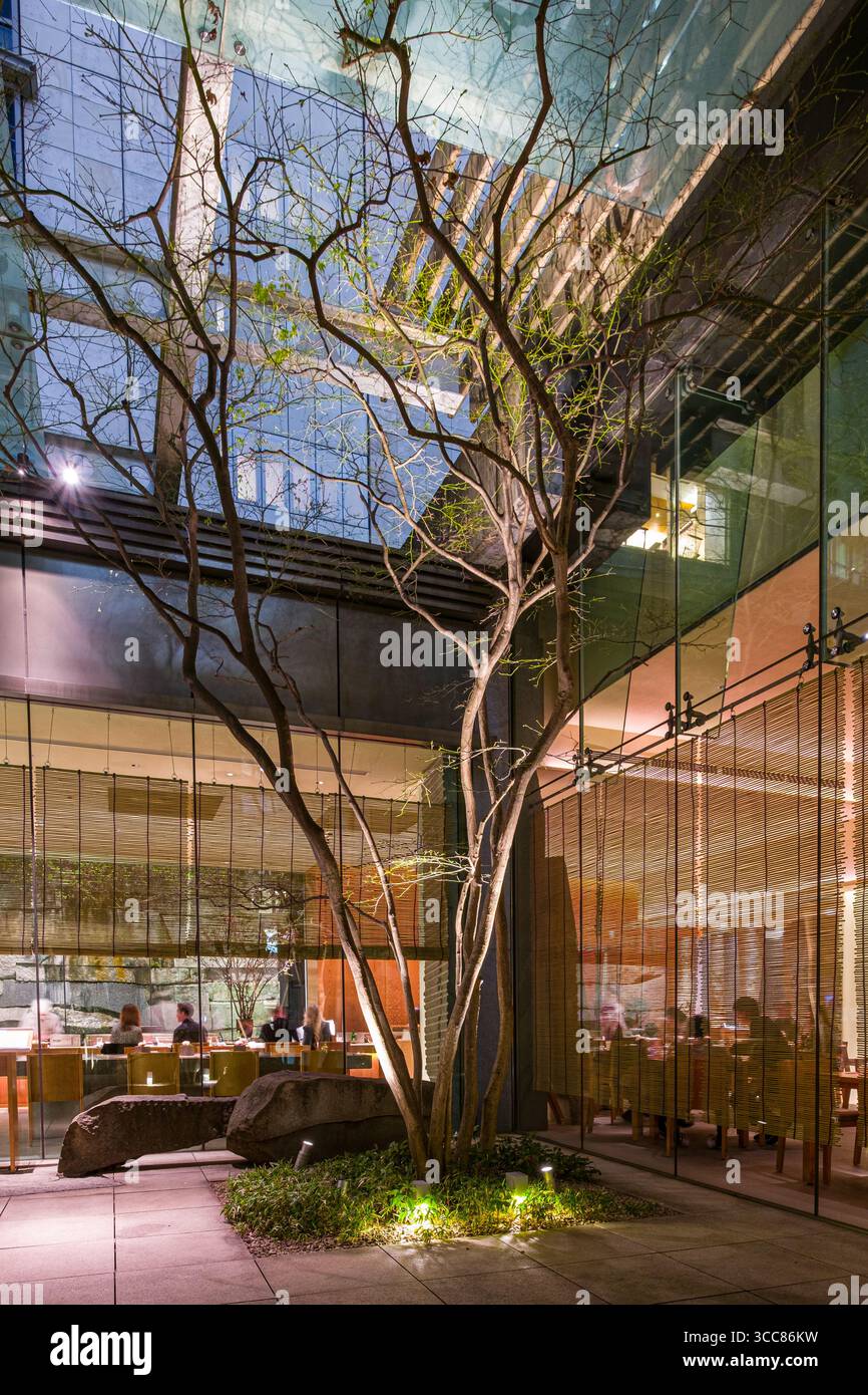 Exterior of Roku Roku, Edo-mae Sushi restaurant at night, Grand Hyatt ...