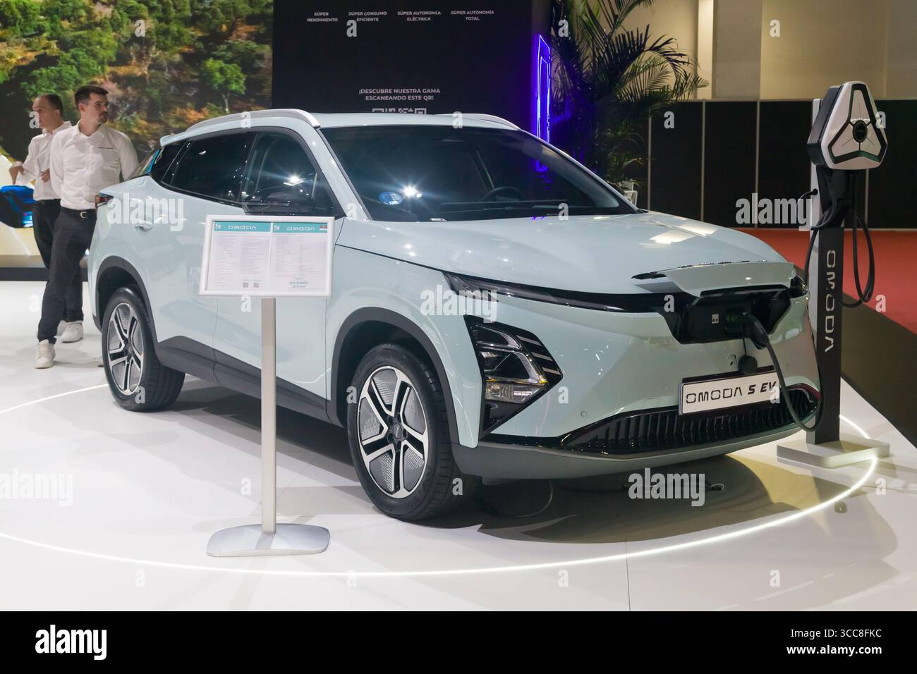 Barcelona, Spain - May 19, 2025: Omoda 5 EV on display at Automobile Barcelona 2025 in Barcelona, Spain. Stock Photo