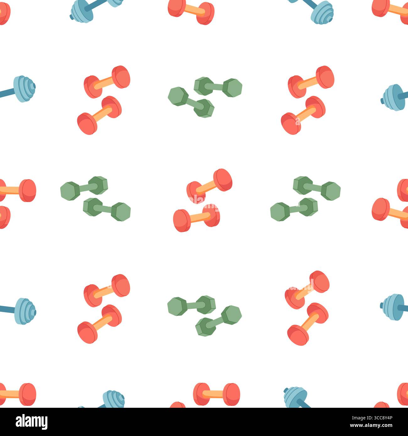 Seamless flat dumbbell pattern hi-res stock photography and images - Alamy