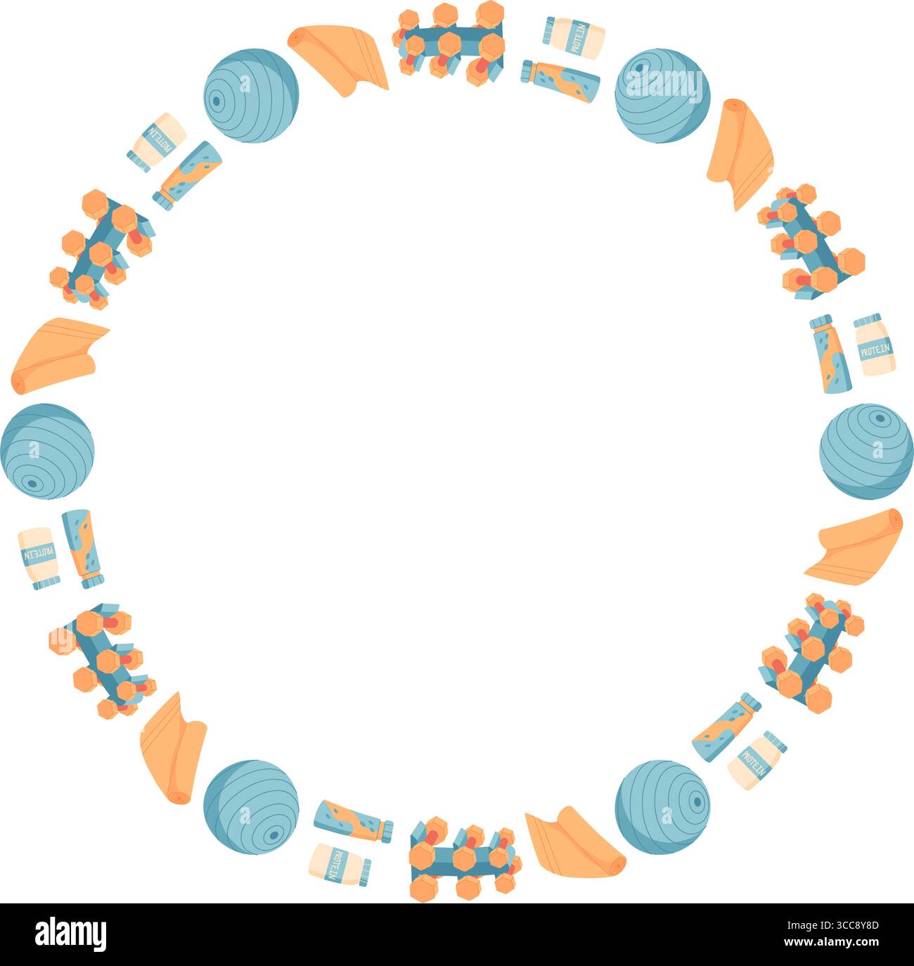 Colorful Minimal Flat Circle Frame Stock Vector