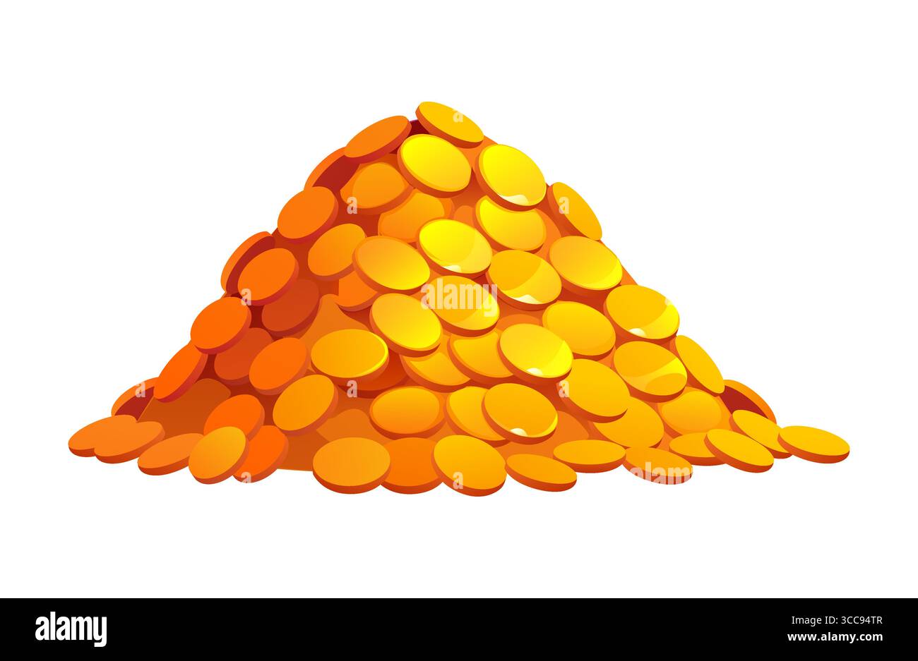 Cartoon pile of gold coins, Egypt game icon asset, ancient Egyptian ...