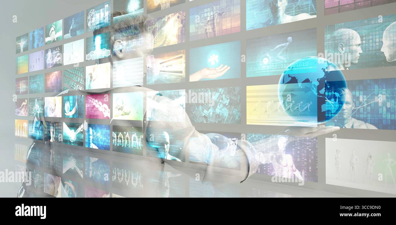Multimedia Marketing with Cross Platform Technologies Art Stock Photo
