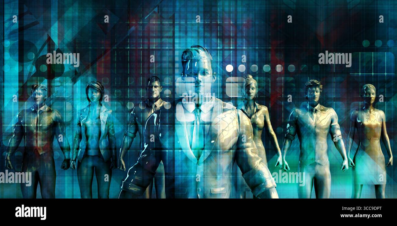 Hr Strategy Background With Artificial Intelligence Network Concept Stock Photo
