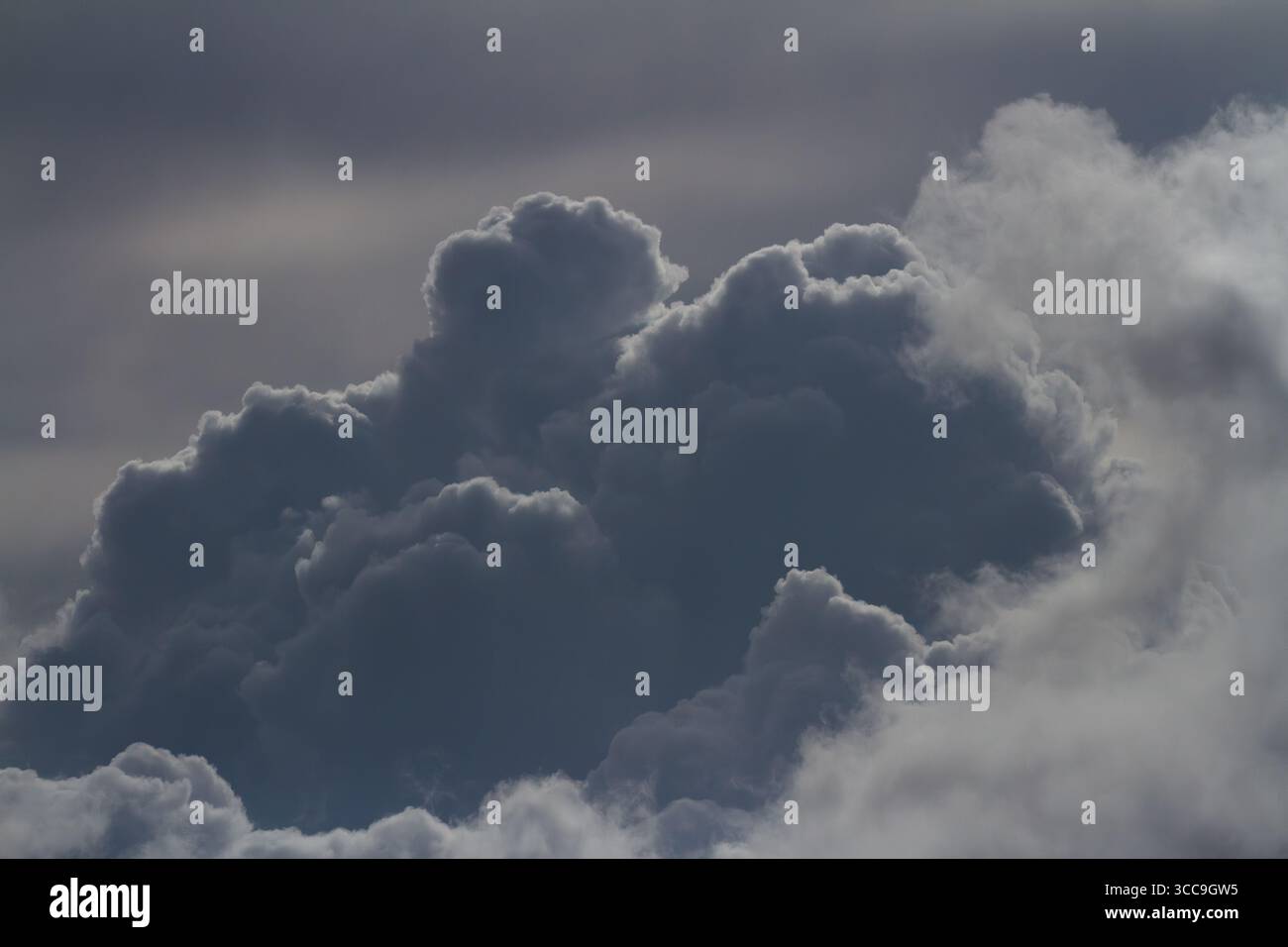 Boiling dark Cumulus clouds. Kanagawa, Japan. Stock Photo