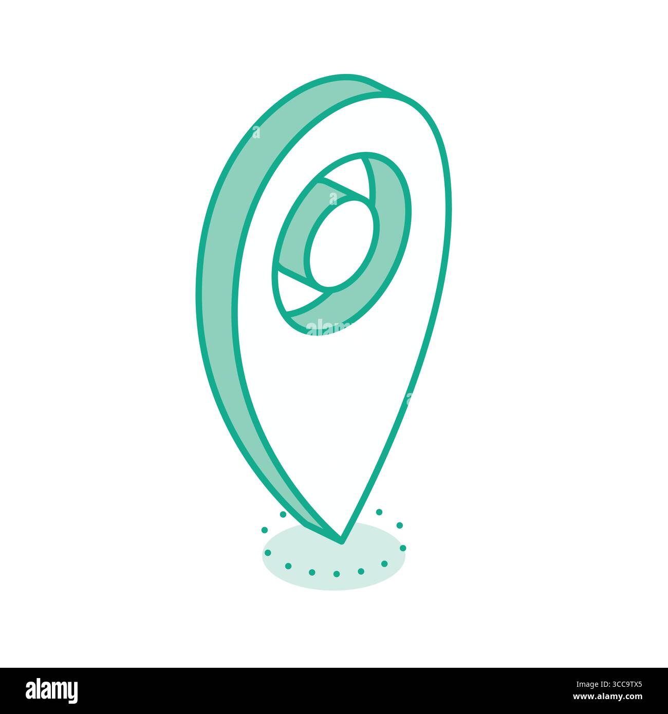 Map pointer symbol. Isometric 3d icon. Outline pictogram for web design ...