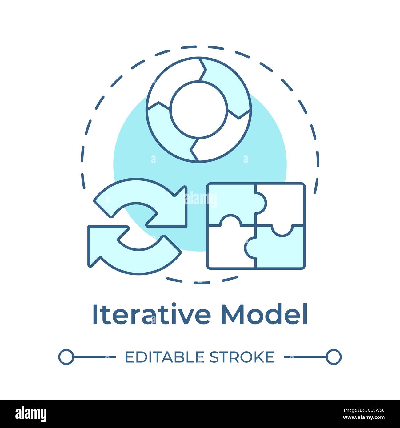 Iterative model soft blue concept icon Stock Vector