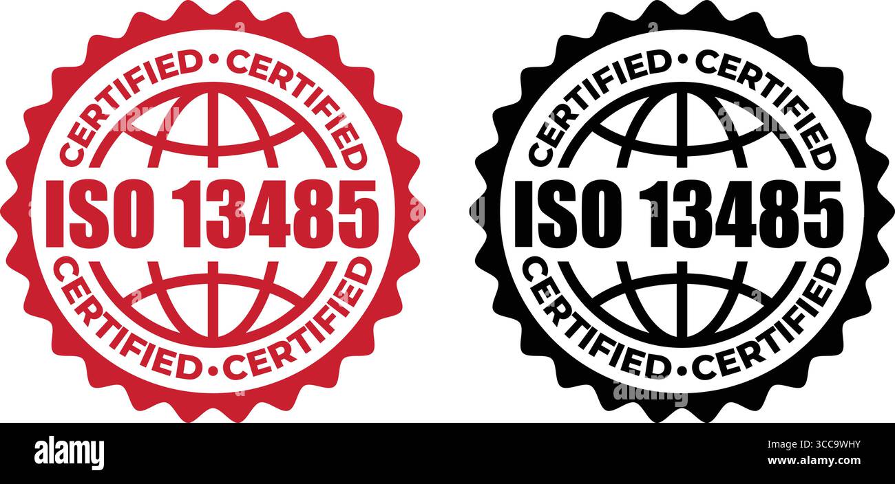 ISO 13485 Certification Badges – Vector Stamp for Medical Device ...