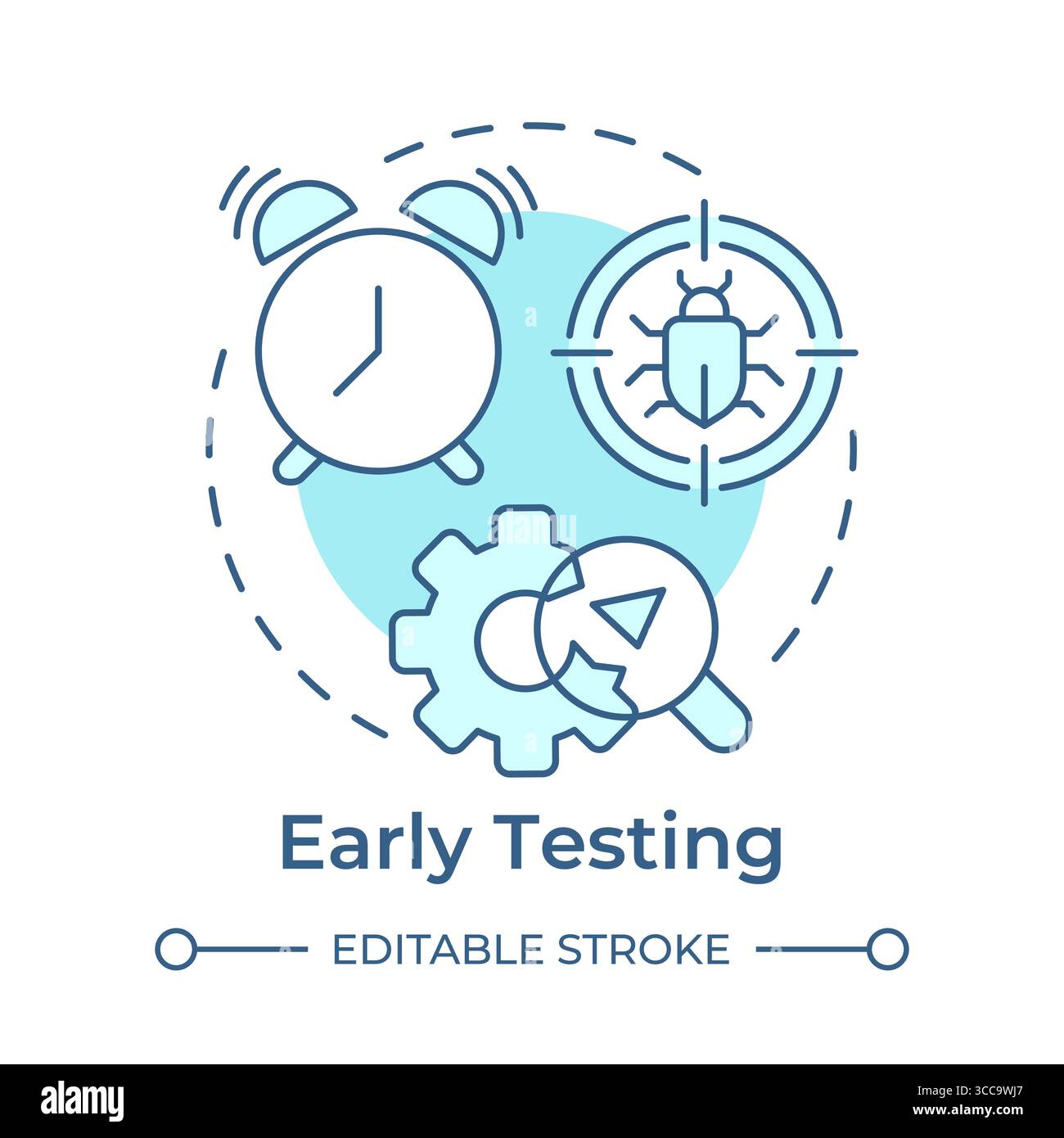 Early testing soft blue concept icon Stock Vector