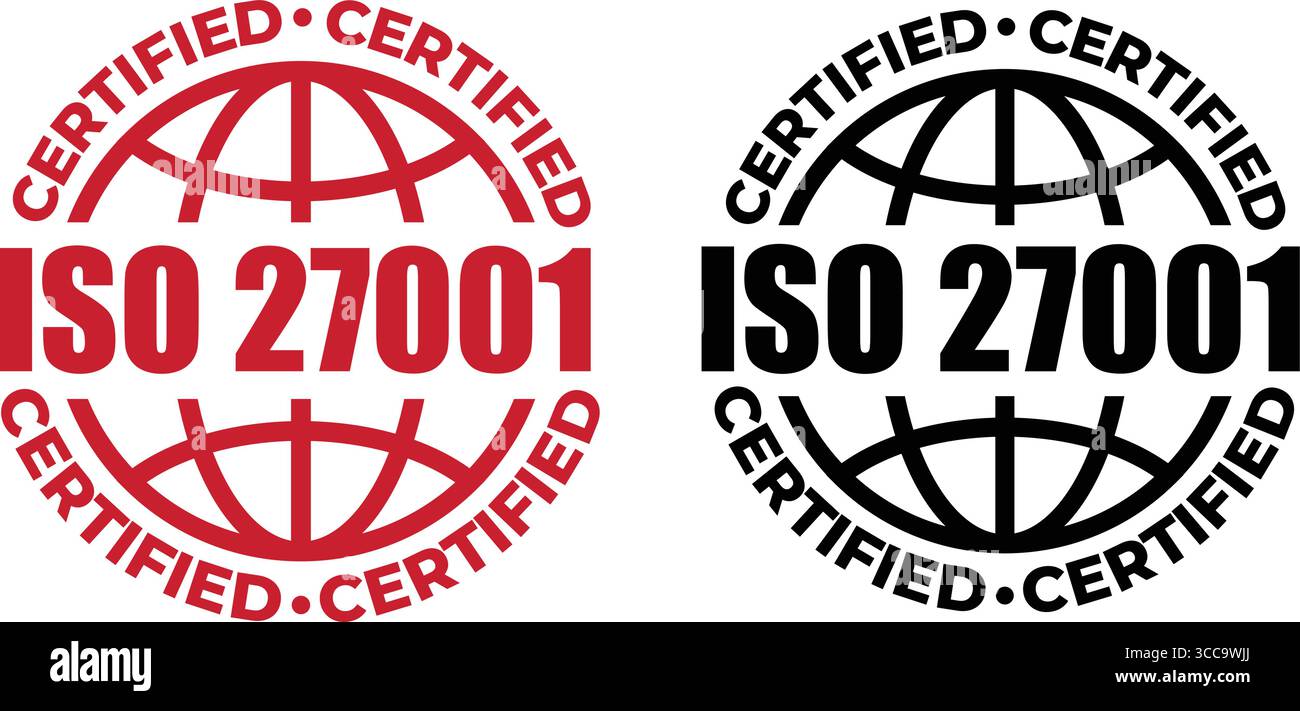 ISO 27001 Certification Badge – Vector Seal for Information Security ...
