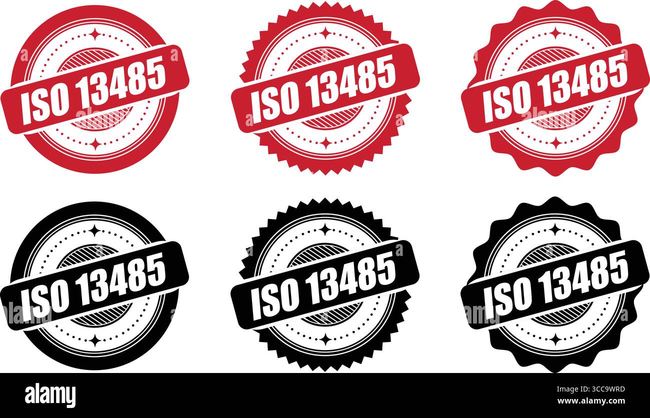 ISO 13485 Certification Badges – Vector Stamp for Medical Device ...