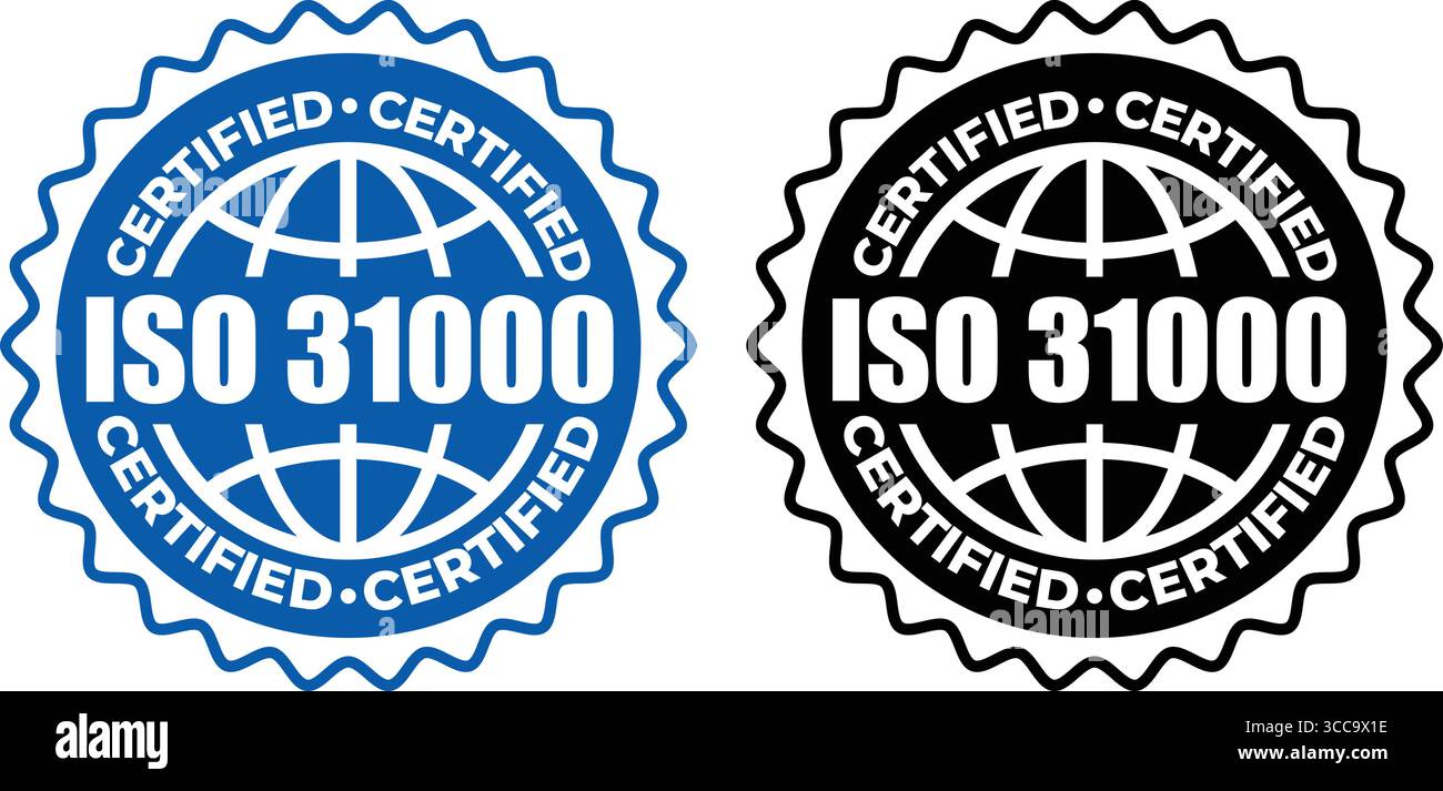 ISO 31000 Certification Badge – Vector Seal for Risk Management ...