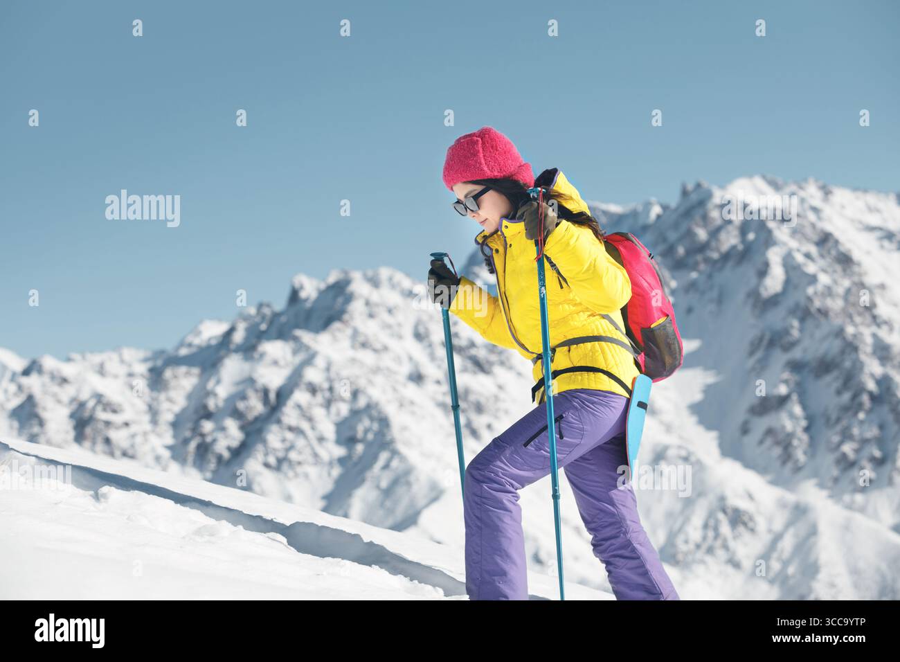 Woman walking poles hi-res stock photography and images - Alamy