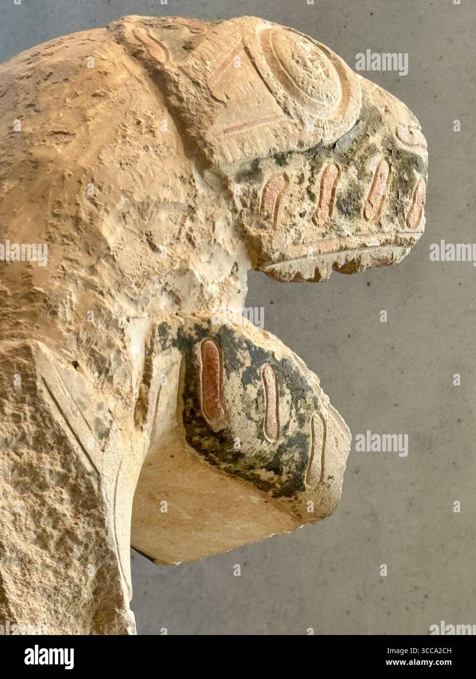 Ancient sculptural fragment on display inside the Acropolis Museum in Athens, Greece. - Smartphone Captured Stock Image Ancient sculptural fragment on display inside the Acropolis Museum in Athens, Greece. - Smartphone Captured Stock Image