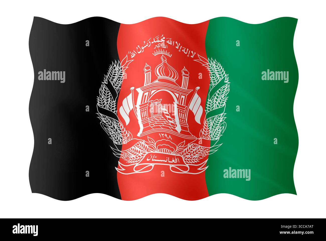 Digital composite. Tricolor flag of Afghanistan used at various times ...