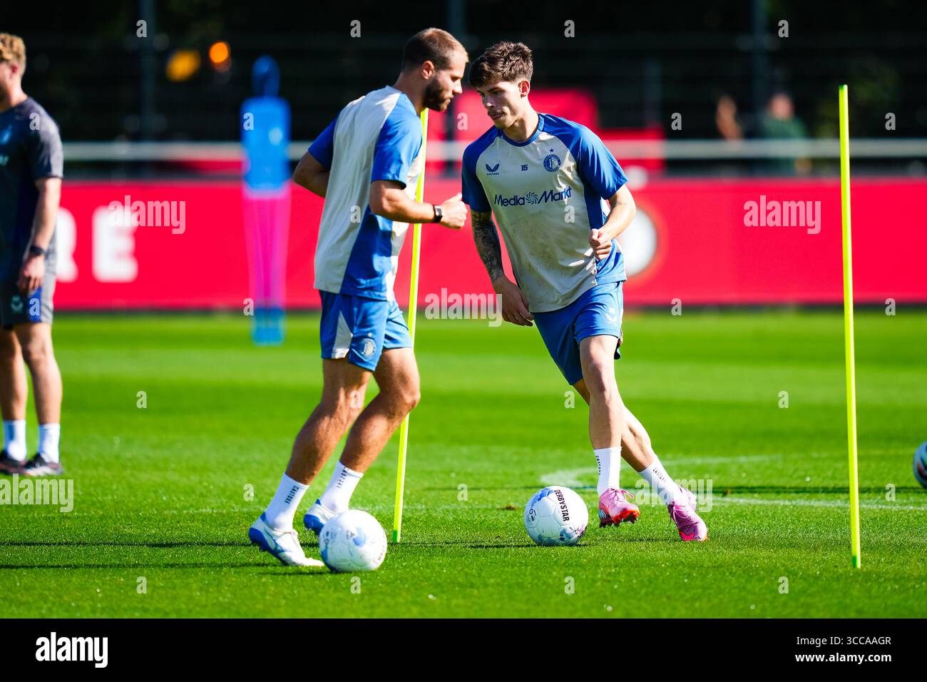 Rotterdam - Jordan Bos Player of Feyenoord Rotterdam during the training of Feyenoord  in preparation of the UEFA Champions League qualification duel against Fenerbahce SK at Trainingscomplex 1908 on 11 August 2025 in Rotterdam, The Netherlands. (VK Sportphoto/Danny de Groot) Stock Photo