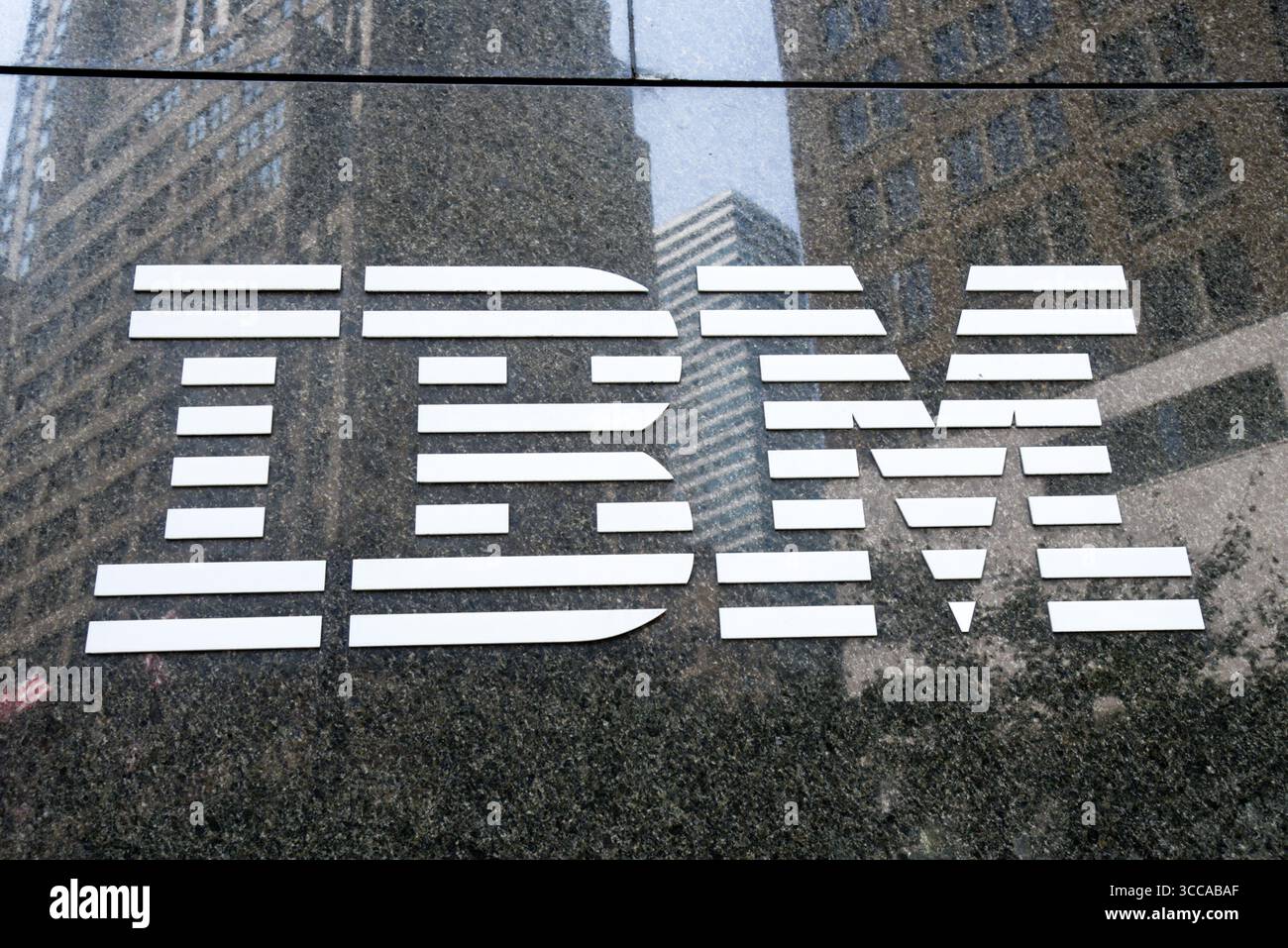 New York, USA. 10th Aug, 2025. International Business Machines Corporation, IBM brand signage is displayed in New York, NY, August 10, 2025. (Photo by Efren Landaos/Sipa USA) Credit: Sipa USA/17�Թ����� Live News Stock Photo