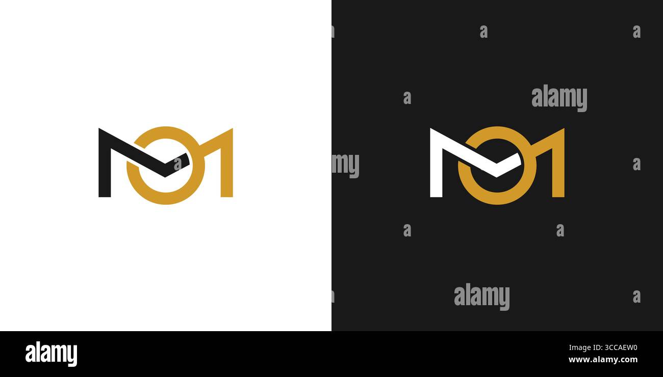Modern and Unique MO logo design Stock Vector