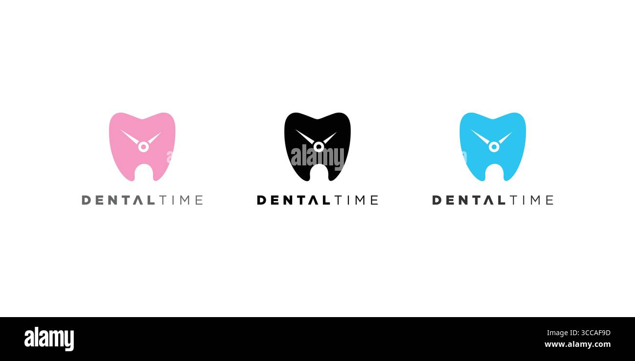 Unique and modern dental time logo design Stock Vector