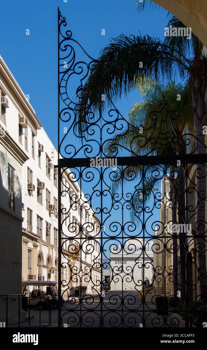 The Paramount Pictures gate in Hollywood, Los Angeles, CA, United States Stock Photo