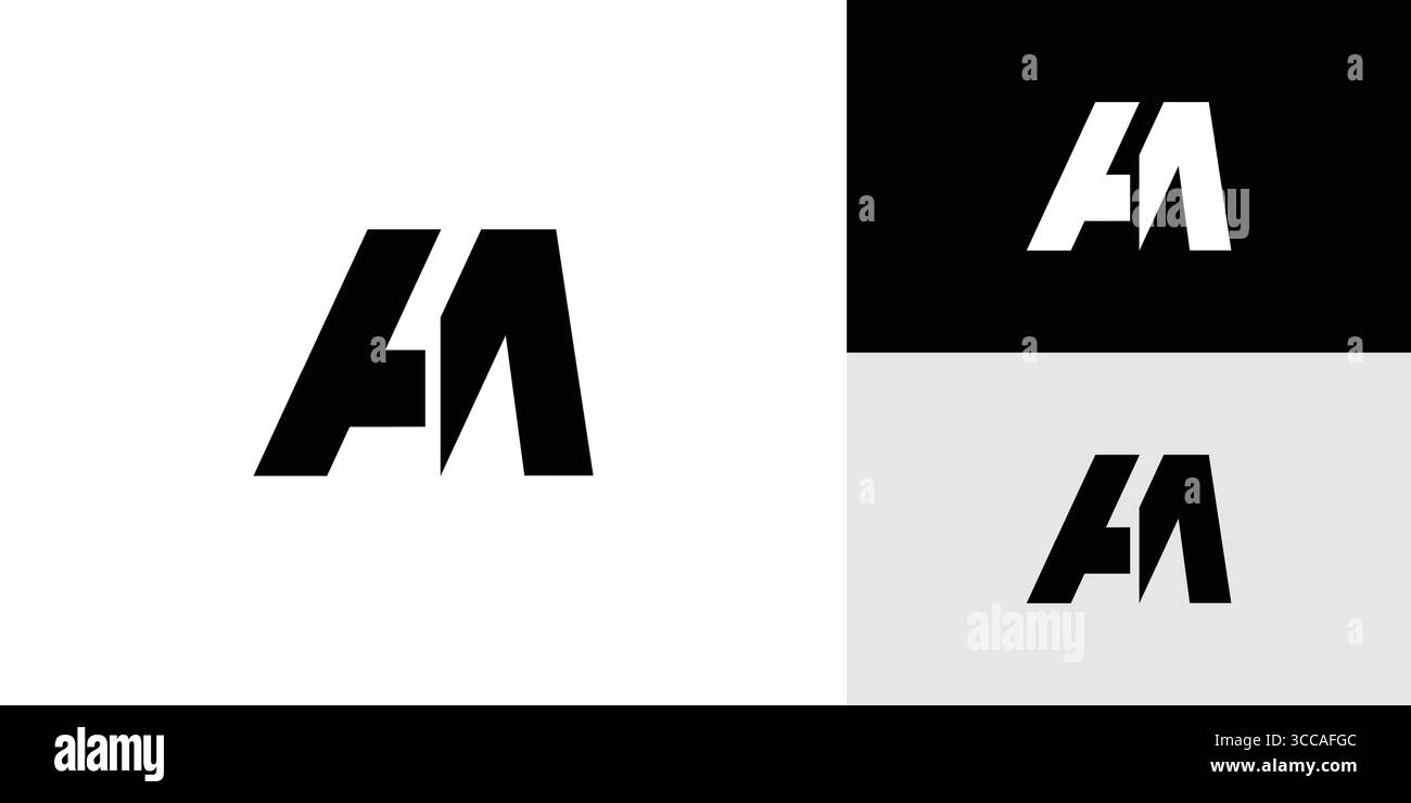 Modern and Unique letter AM initials logo design Stock Vector