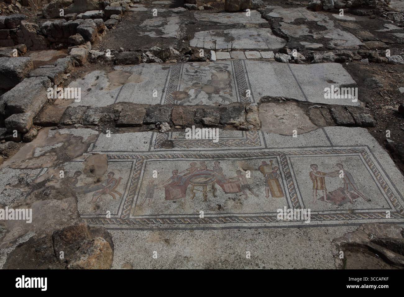 Zippori, mosaic floor in the 3rd century Roman era Orpheus House dining ...