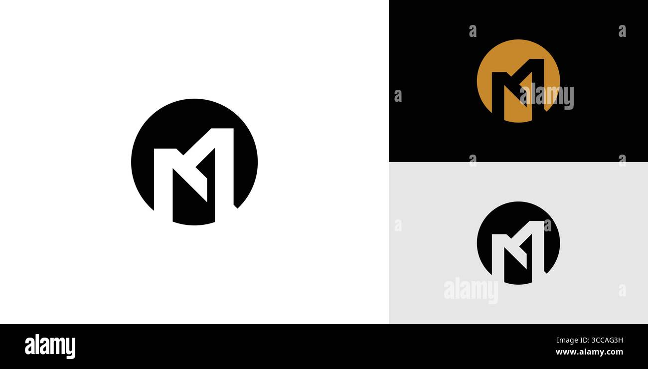 Strong and Unique letter M initials logo design Stock Vector