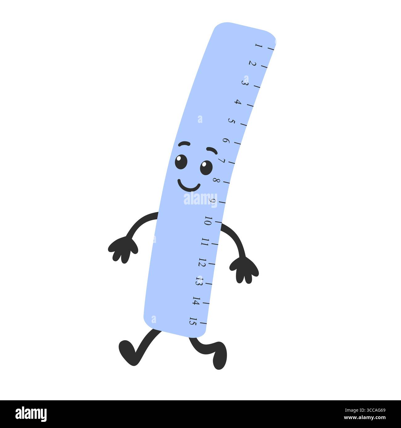 Cute blue ruler character smiling Stock Vector Image & Art - Alamy