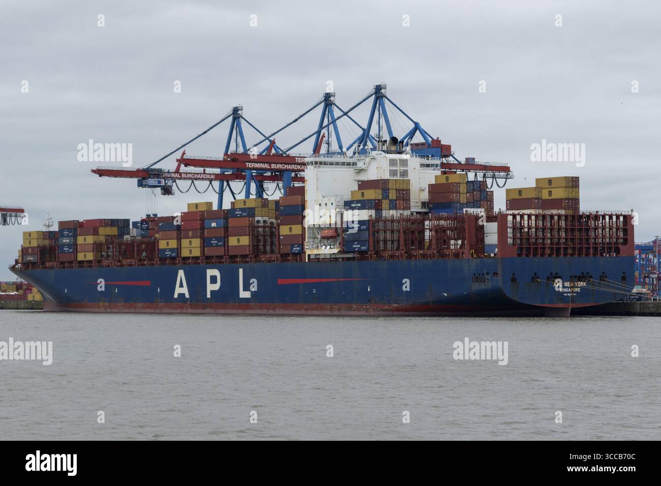 Container ship APL New York of the American President Lines shipping ...
