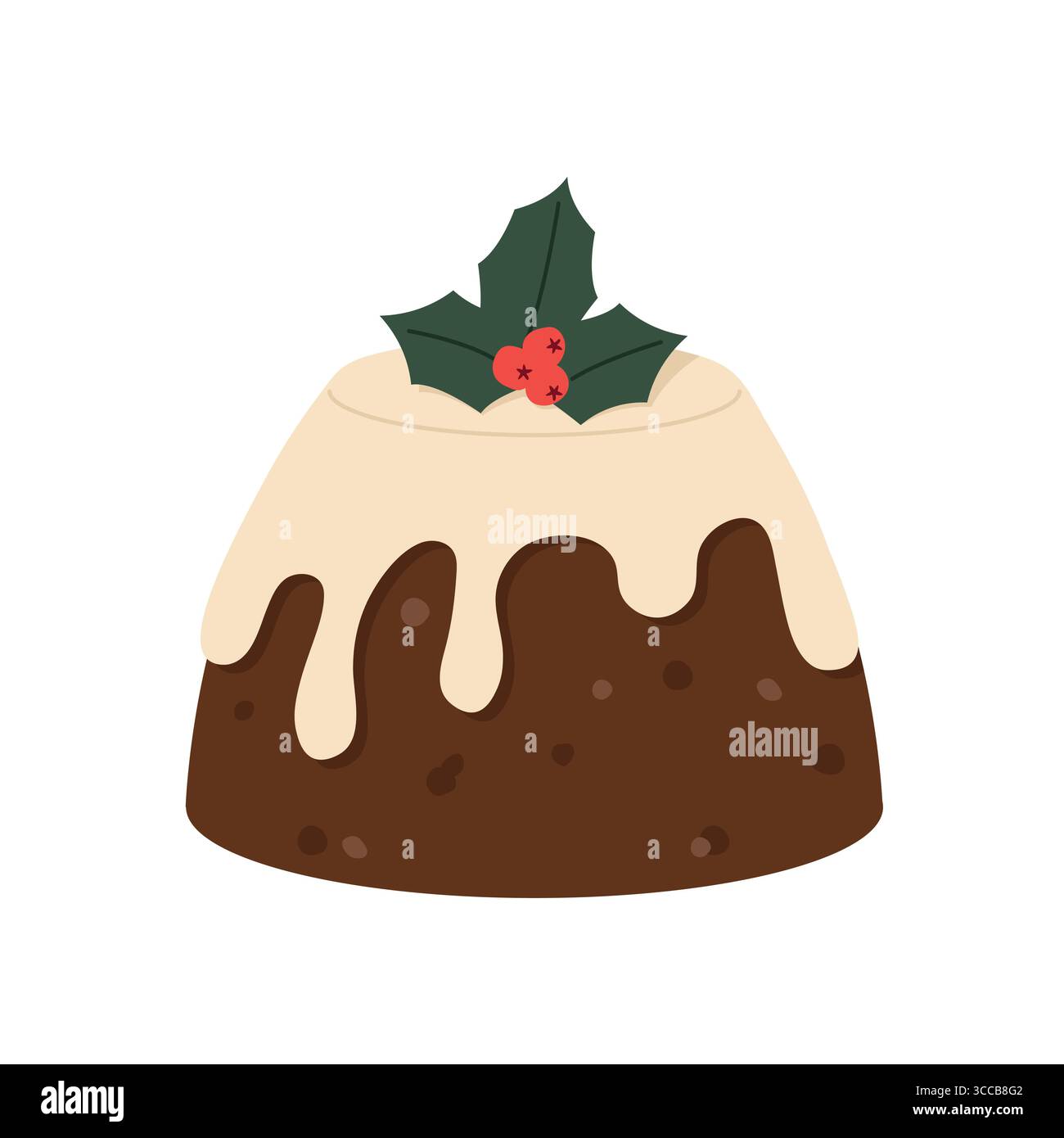 traditional Christmas pudding icon - vector illustration Stock Vector ...