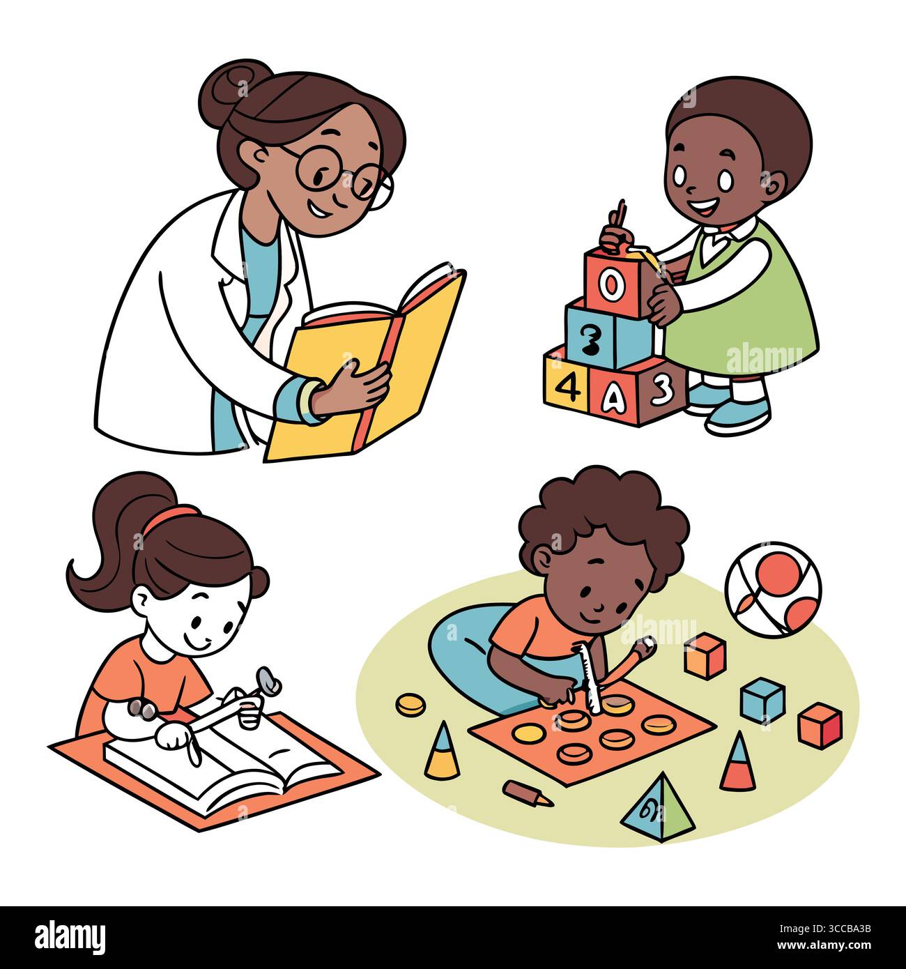 Children building literacy skills Stock Vector Images - Alamy