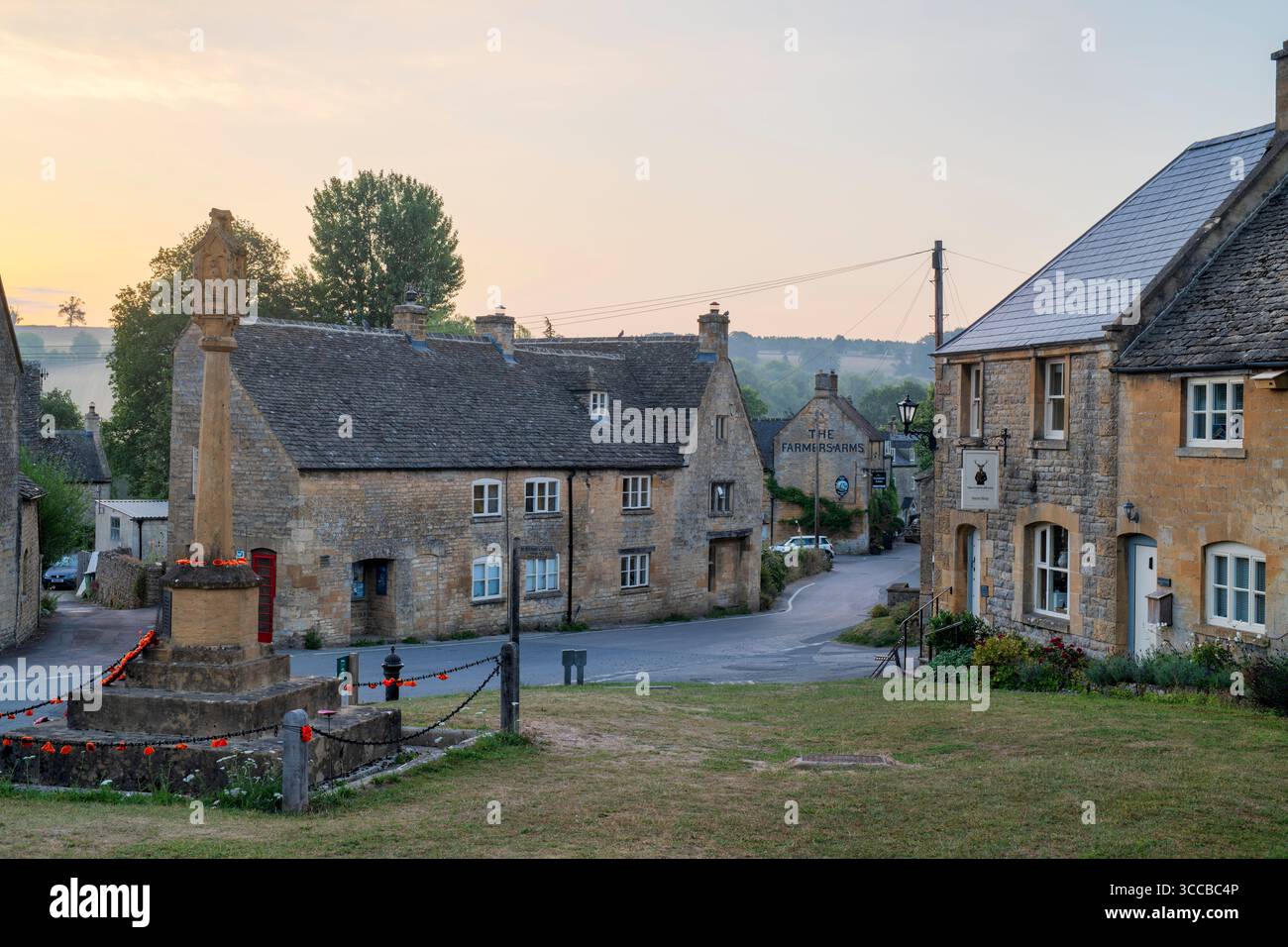 Early morning in Guiting Power, Cotswolds, Gloucestershire, England Stock Photo