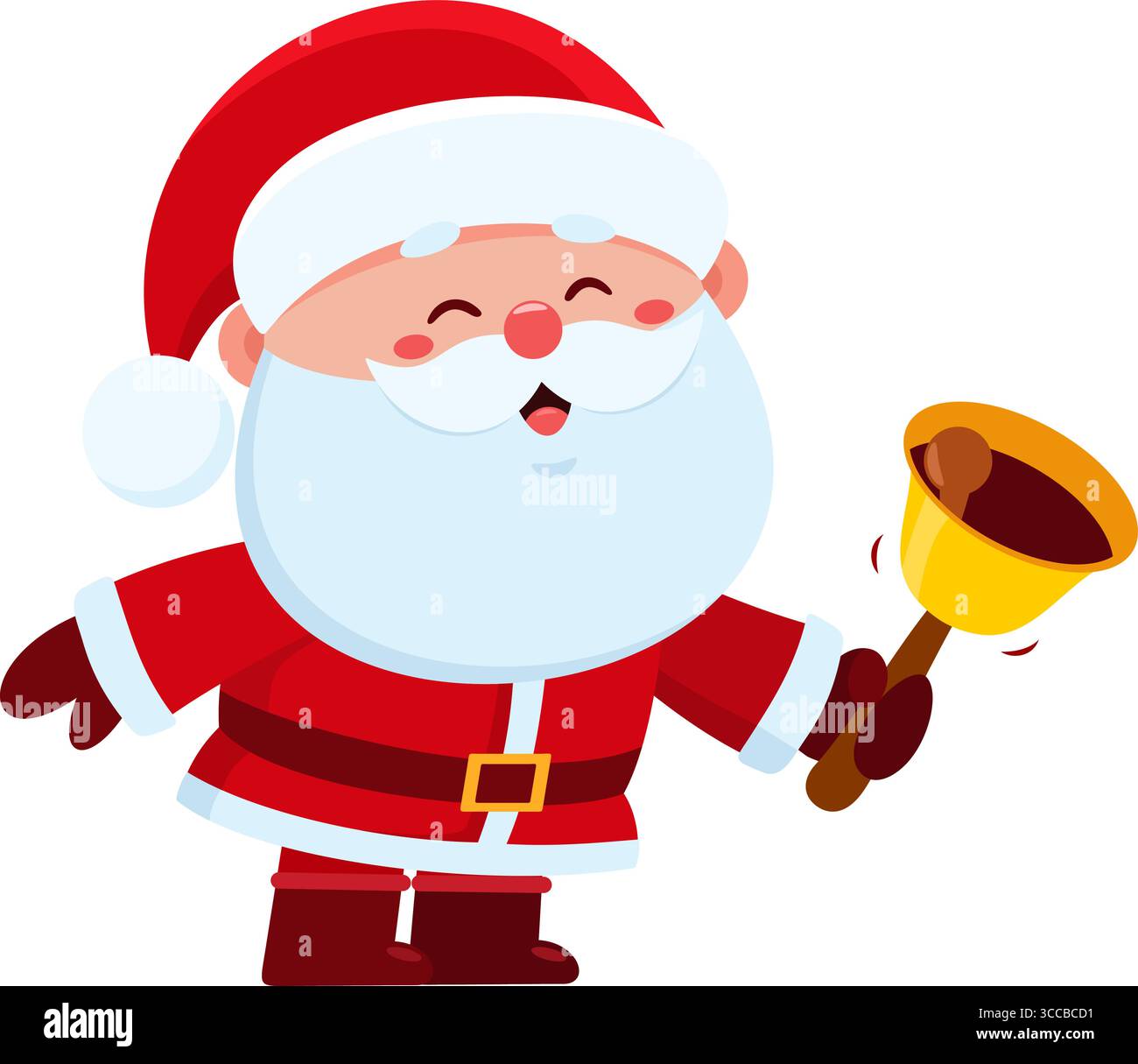 Character Ringing A Bell Cute Santa Claus Cartoon Character Ringing A Bell. Vector Illustration ...