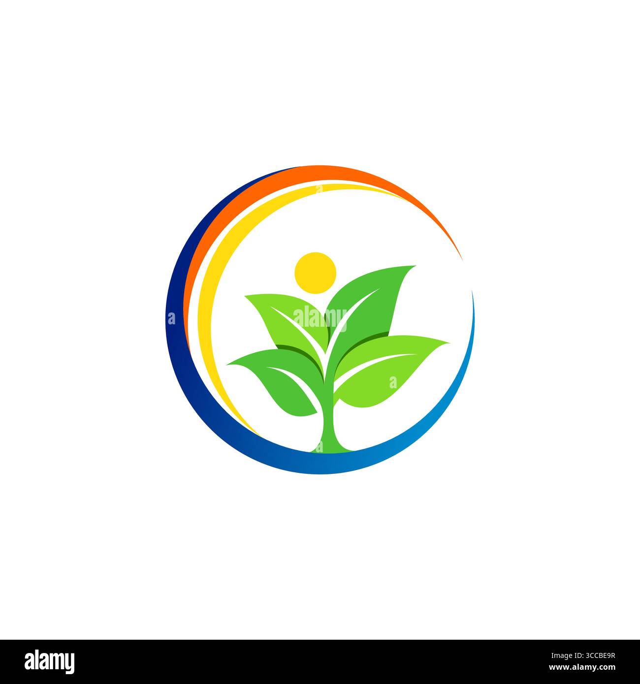 circle plant ecology nature tree logo symbol icon vector design illustration Stock Vector